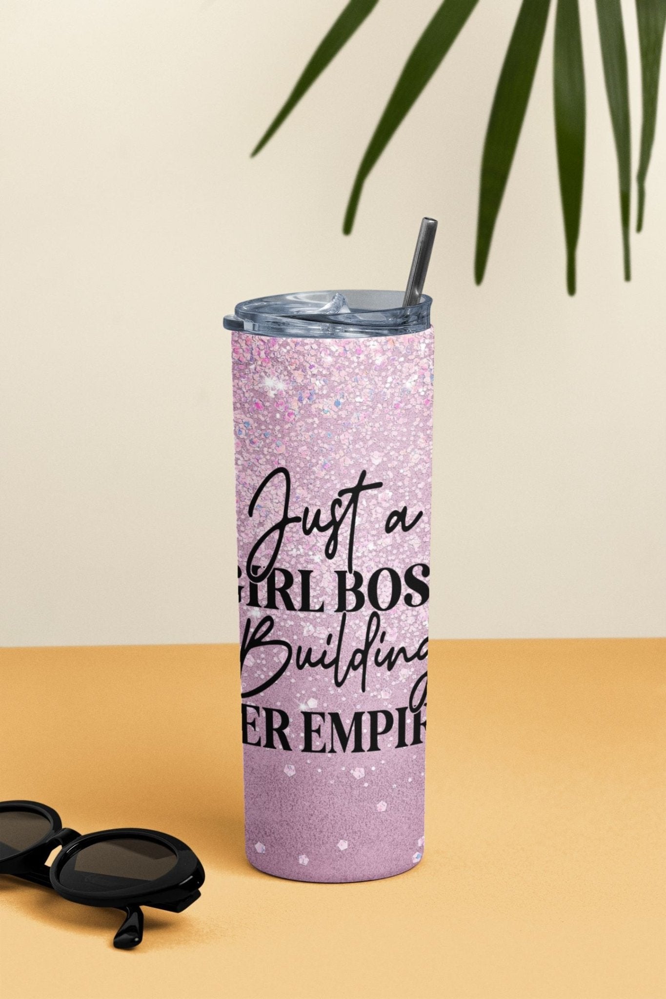 20 oz Skinny Coffee Travel Tumbler with Lid and Straw - Sassy Lady Boss #016