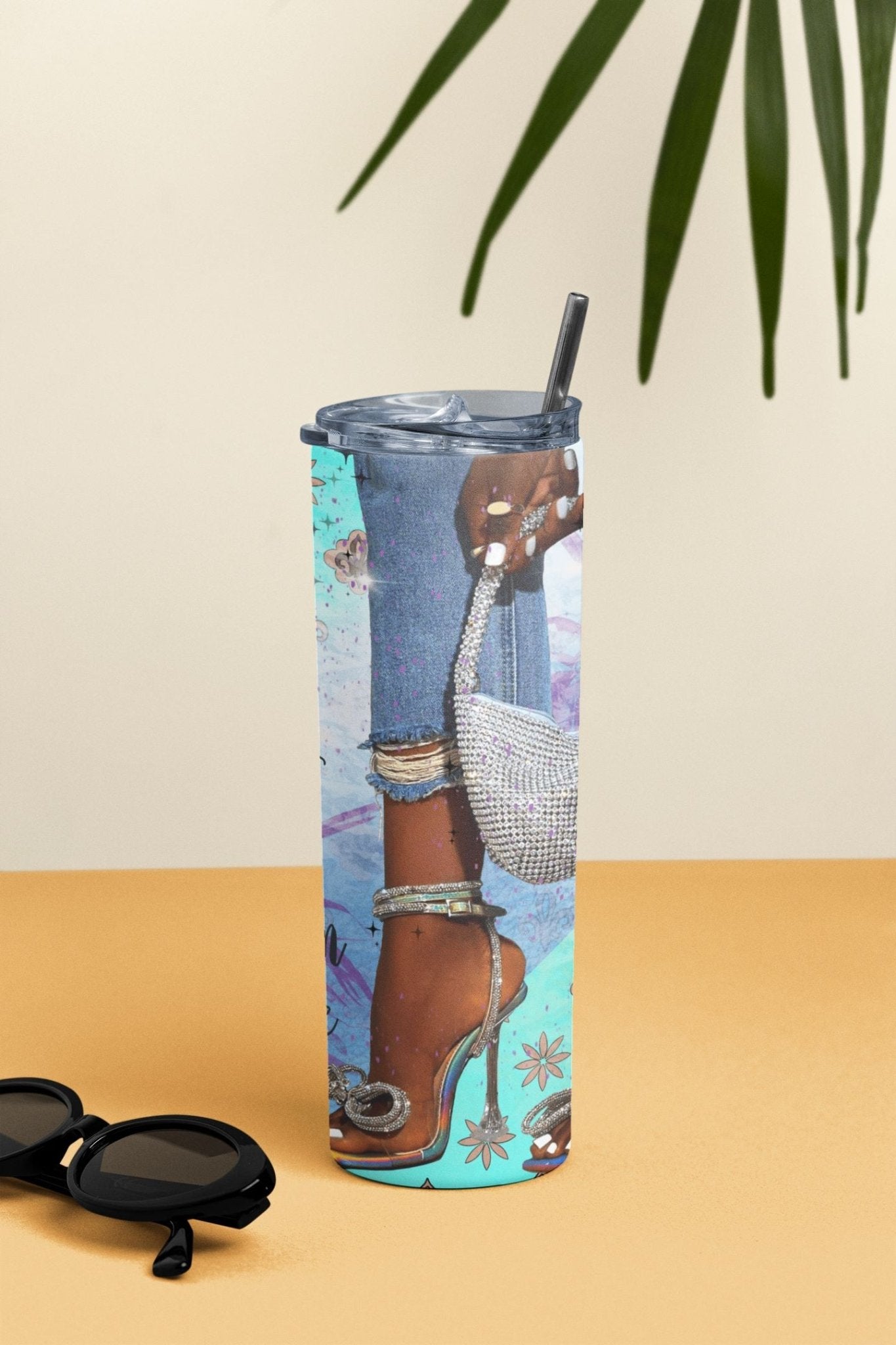 20 oz Skinny Coffee Travel Tumbler with Lid and Straw - Sassy Lady Boss #020