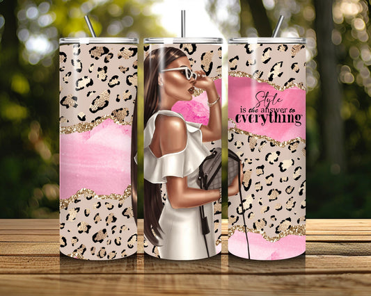 20 oz Skinny Coffee Travel Tumbler with Lid and Straw - Sassy Lady Boss #022