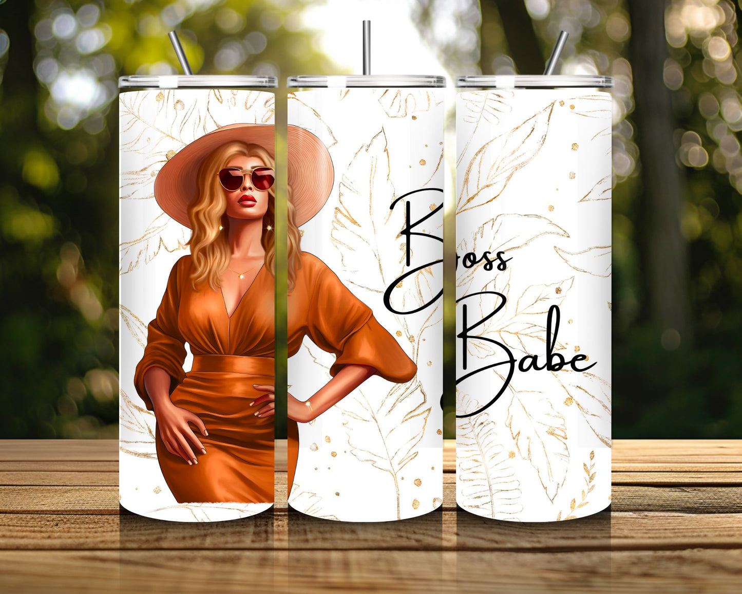 20 oz Skinny Coffee Travel Tumbler with Lid and Straw - Sassy Lady Boss #023