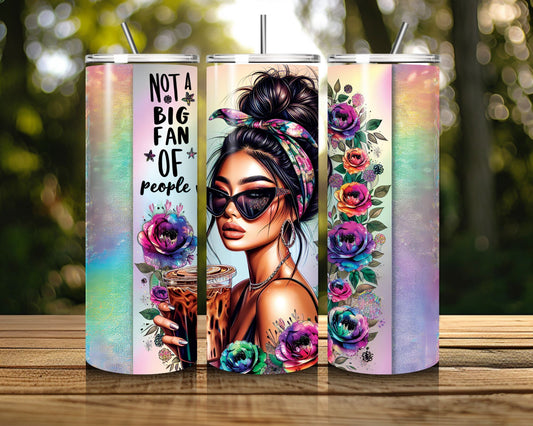 20 oz Skinny Coffee Travel Tumbler with Lid and Straw - Sassy Lady Boss #026