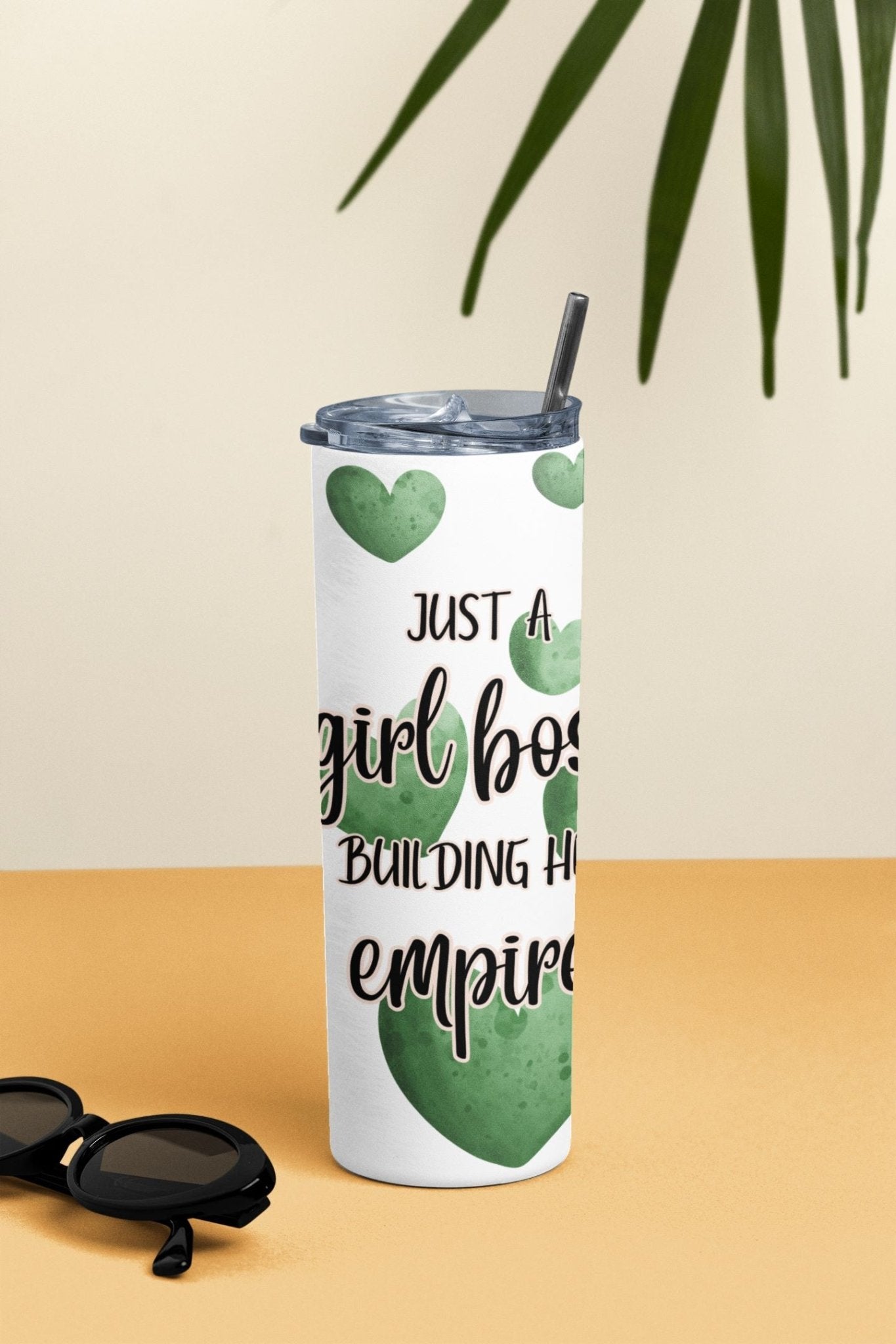 20 oz Skinny Coffee Travel Tumbler with Lid and Straw - Sassy Lady Boss #028