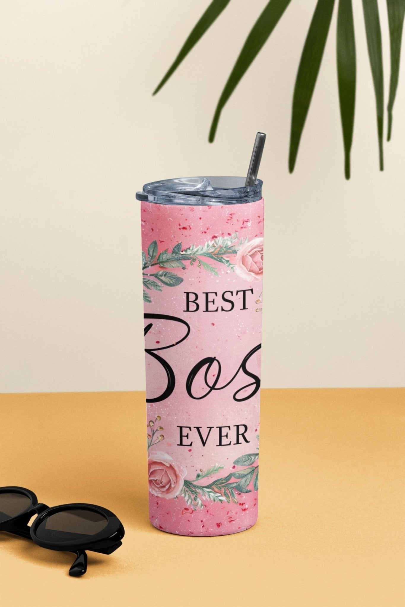 20 oz Skinny Coffee Travel Tumbler with Lid and Straw - Sassy Lady Boss #030