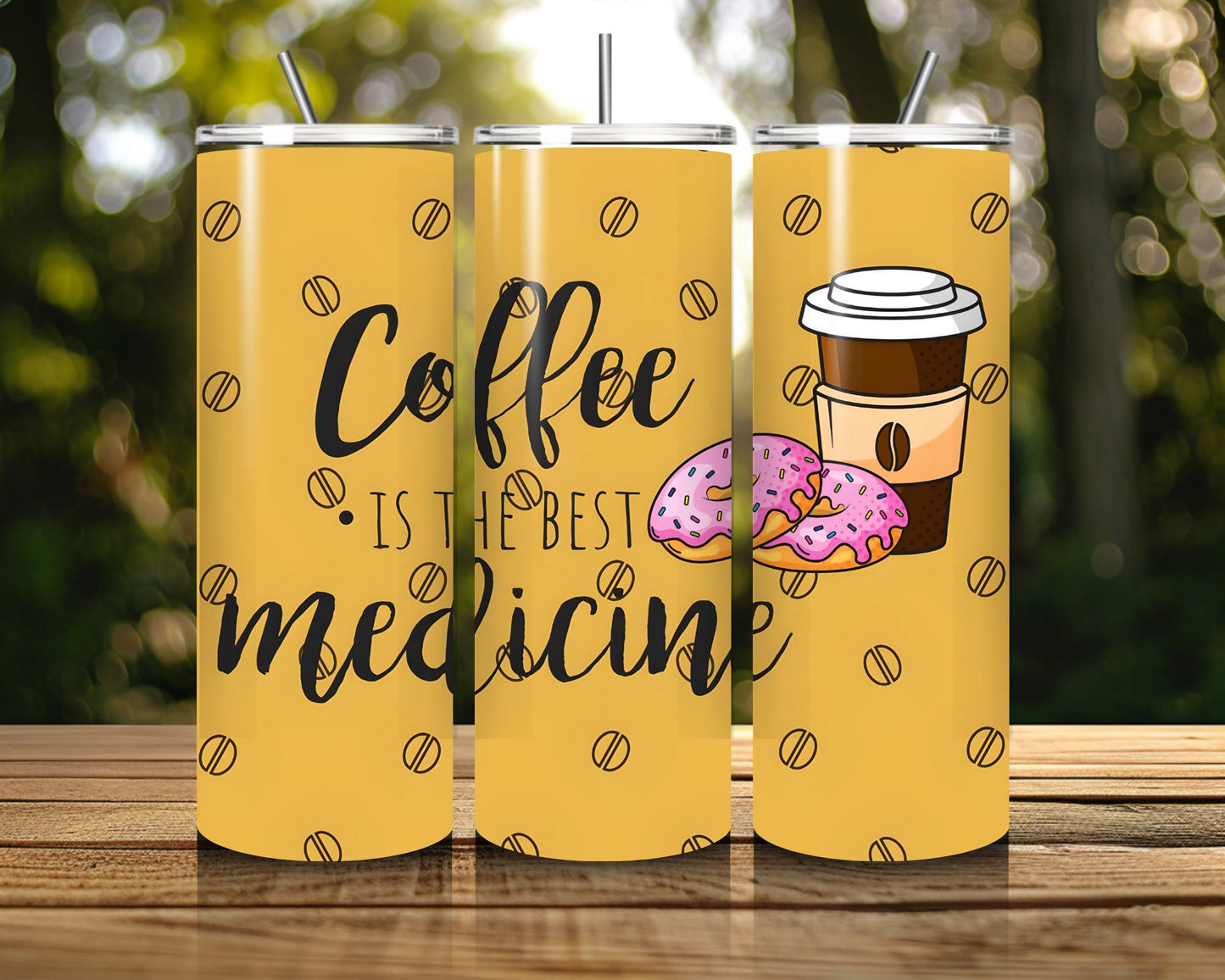 20 oz Skinny Coffee Travel Tumbler with Lid and Straw - Sip and Swag #006