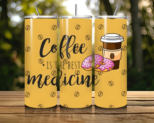 20 oz Skinny Coffee Travel Tumbler with Lid and Straw - Sip and Swag #006