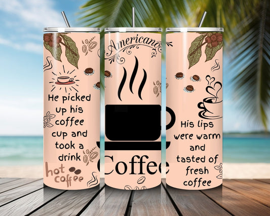 20 oz Skinny Coffee Travel Tumbler with Lid and Straw - Sip and Swag #012