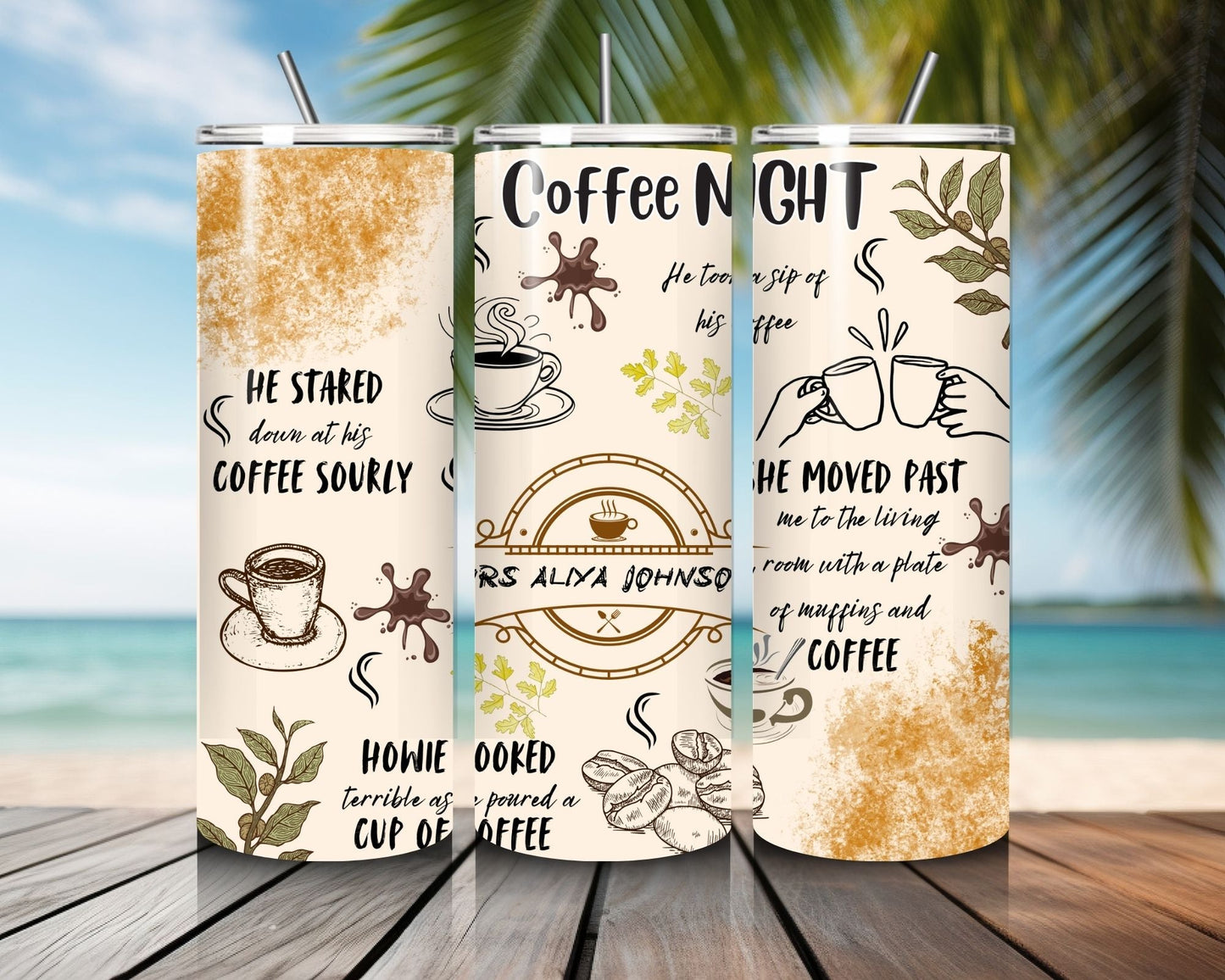 20 oz Skinny Coffee Travel Tumbler with Lid and Straw - Sip and Swag #015