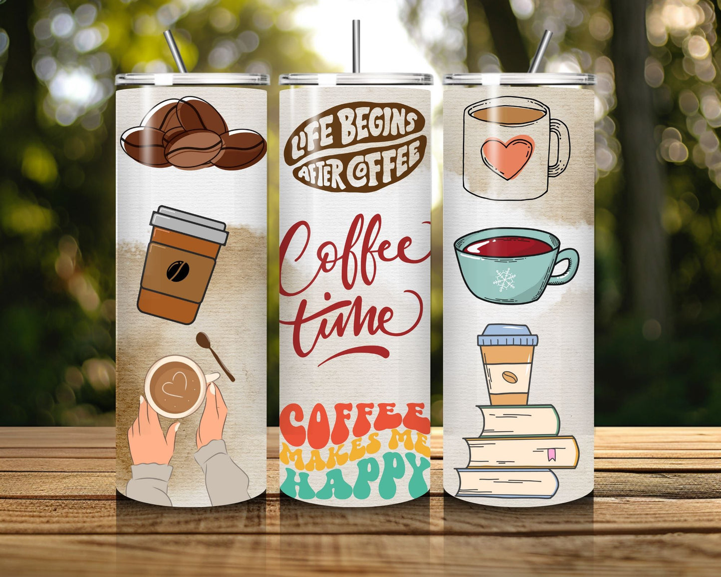 20 oz Skinny Coffee Travel Tumbler with Lid and Straw - Sip and Swag #023