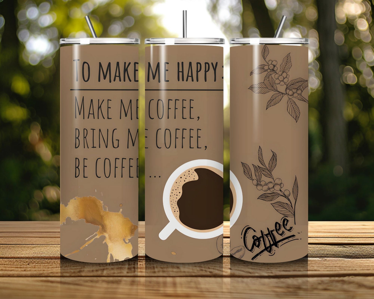 20 oz Skinny Coffee Travel Tumbler with Lid and Straw - Sip and Swag #024