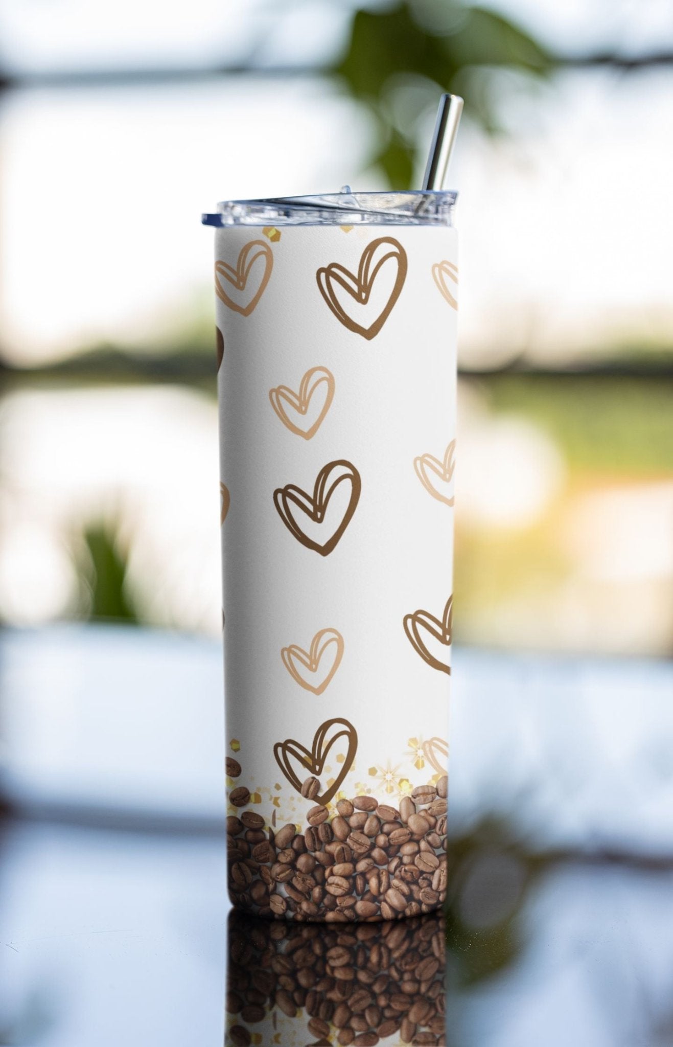 20 oz Skinny Coffee Travel Tumbler with Lid and Straw - Sip and Swag #034