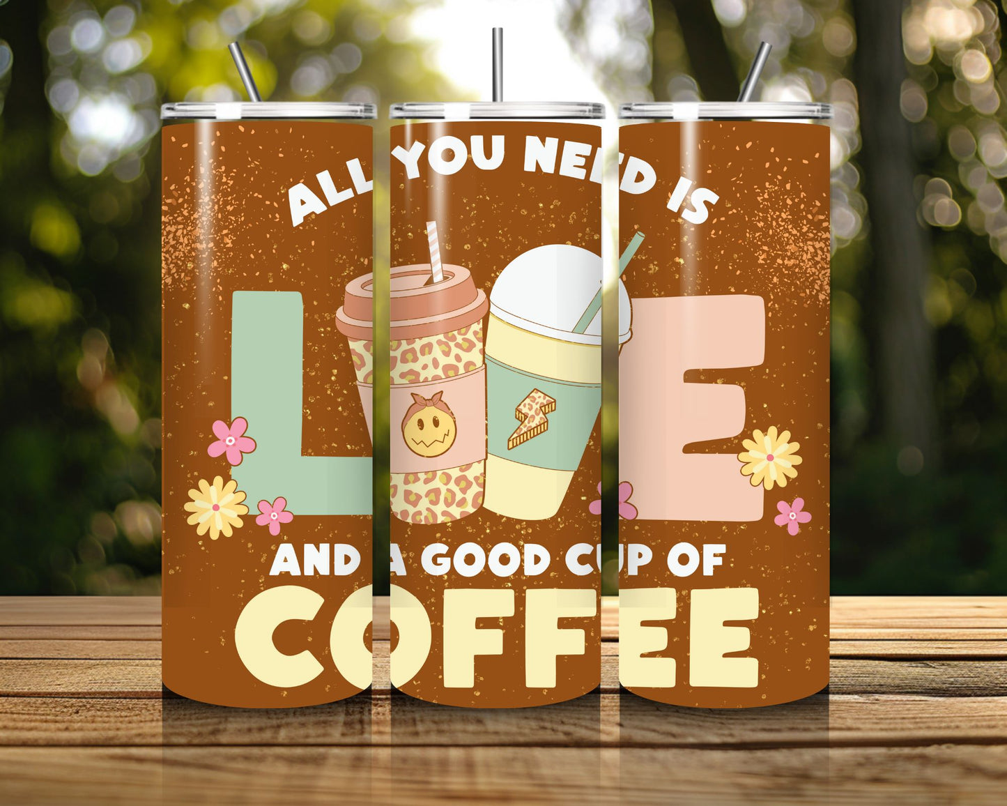 20 oz Skinny Coffee Travel Tumbler with Lid and Straw - Sip and Swag #035