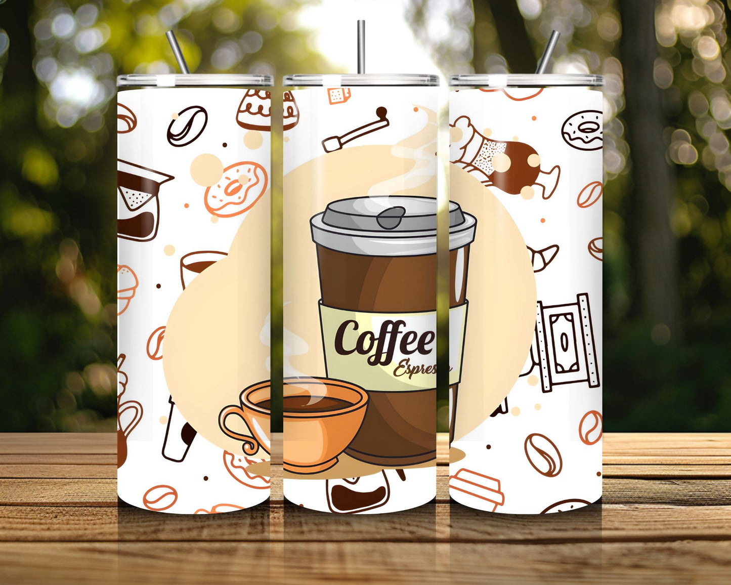 20 oz Skinny Coffee Travel Tumbler with Lid and Straw - Sip and Swag #038