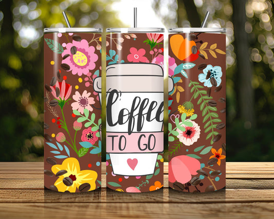 20 oz Skinny Coffee Travel Tumbler with Lid and Straw - Sip and Swag #039