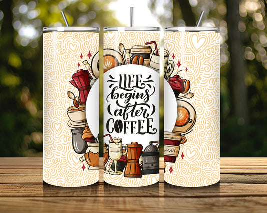 20 oz Skinny Coffee Travel Tumbler with Lid and Straw - Sip and Swag #041