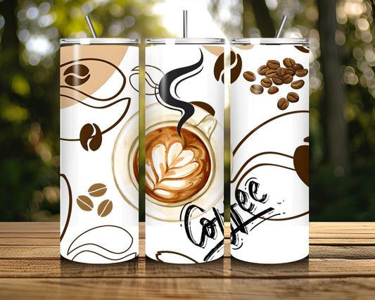 20 oz Skinny Coffee Travel Tumbler with Lid and Straw - Sip and Swag #043