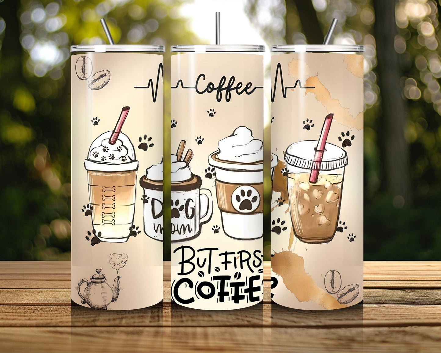 20 oz Skinny Coffee Travel Tumbler with Lid and Straw - Sip and Swag #044