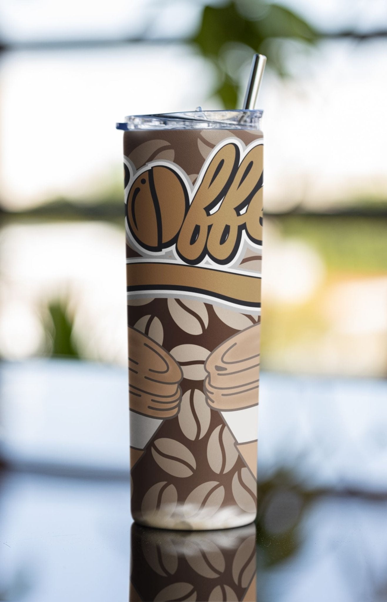 20 oz Skinny Coffee Travel Tumbler with Lid and Straw - Sip and Swag #047