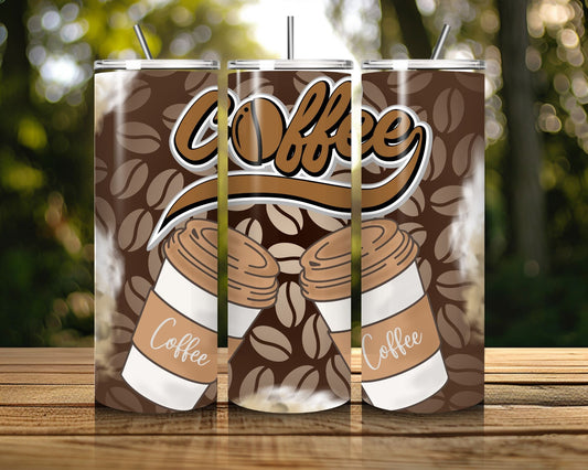 20 oz Skinny Coffee Travel Tumbler with Lid and Straw - Sip and Swag #047