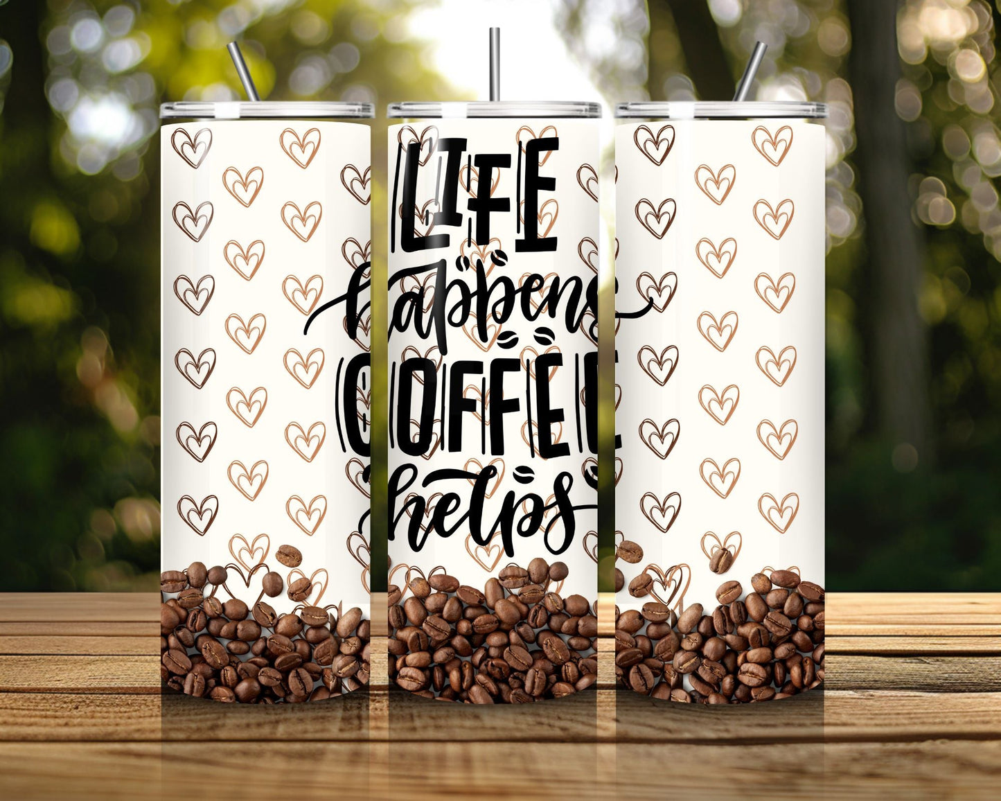 20 oz Skinny Coffee Travel Tumbler with Lid and Straw - Sip and Swag #050