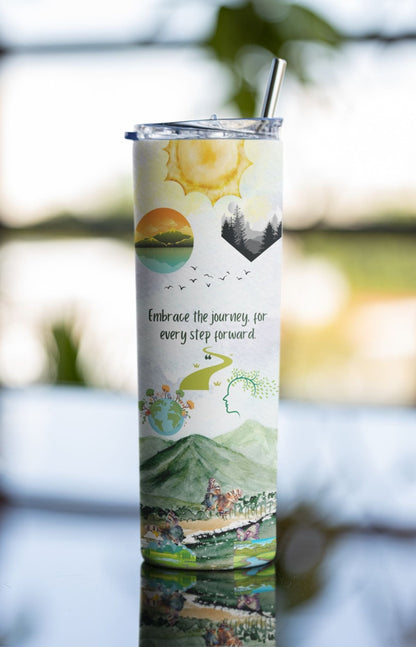 20oz Skinny Tumbler with Reusable Straw - Embrace