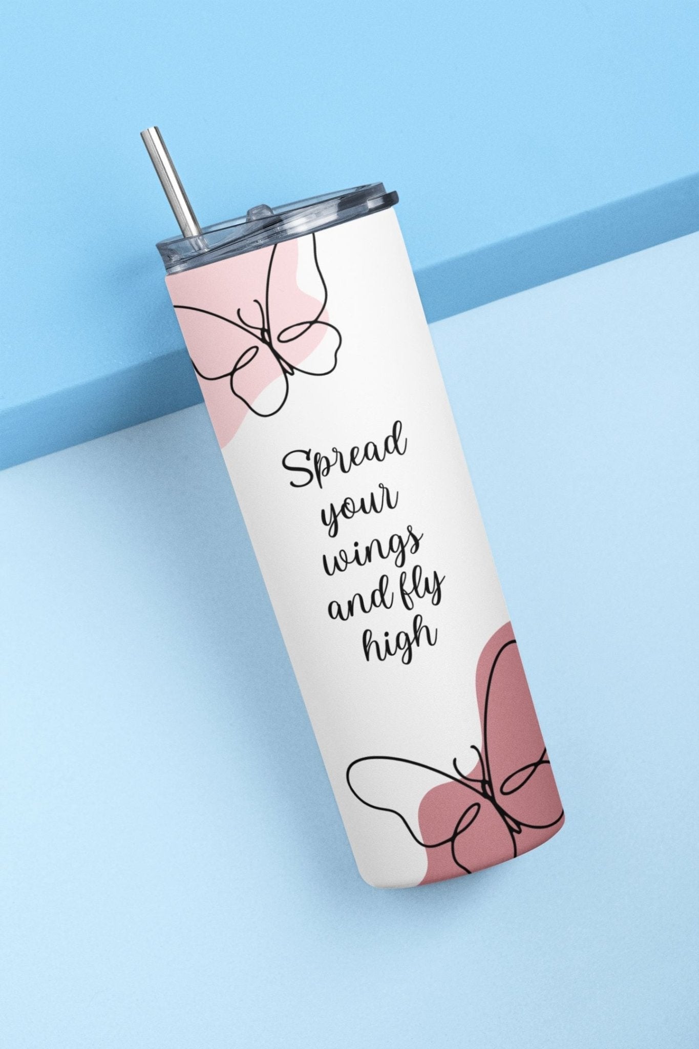 20oz Skinny Tumbler with Reusable Straw - Spread Your Wings