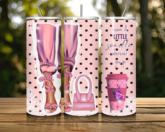 20 oz Skinny Coffee Travel Tumbler with Lid and Straw - Sassy Lady Boss #015