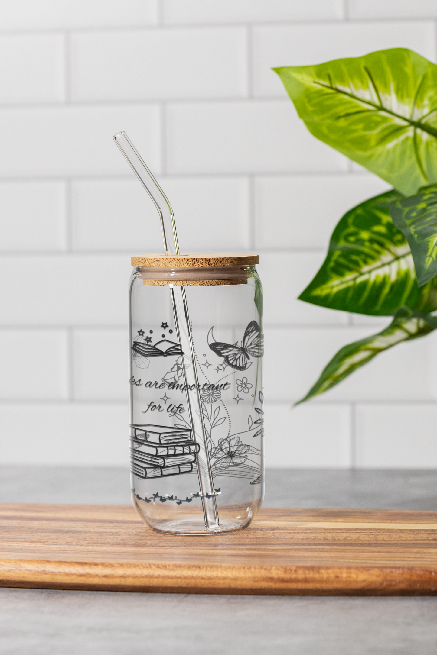 16 oz Clear or Frosted Can-Shaped Glass Cup #0024