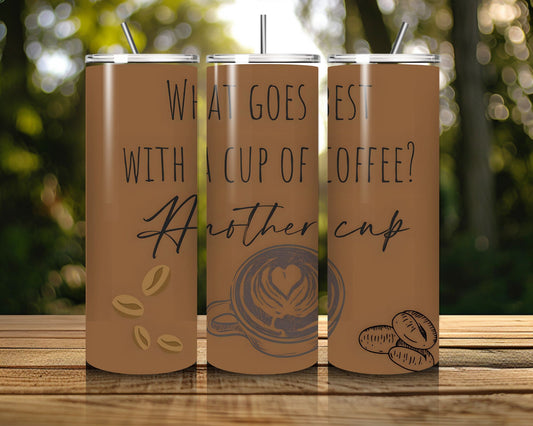 20 oz Skinny Coffee Travel Tumbler with Lid and Straw - Sip and Swag #026