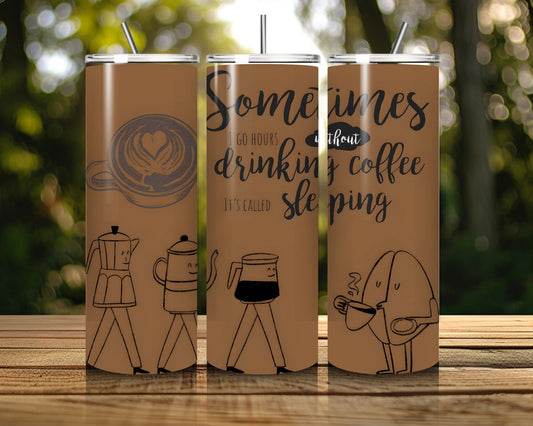 20 oz Skinny Coffee Travel Tumbler with Lid and Straw - Sip and Swag #028