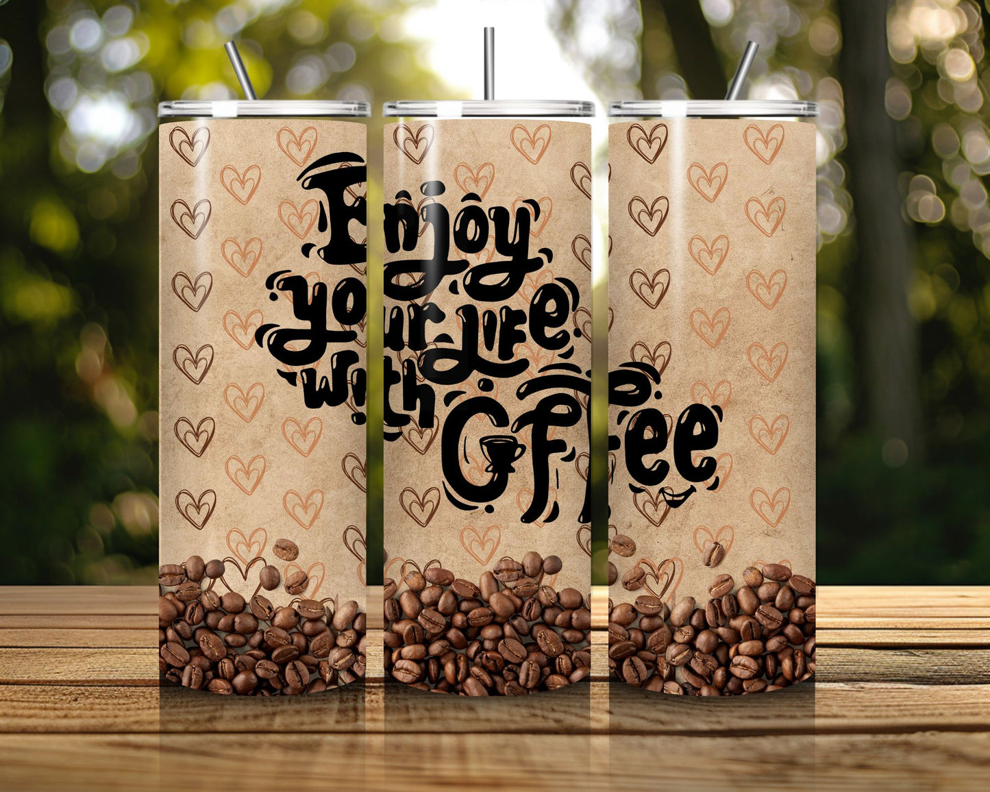 20 oz Skinny Coffee Travel Tumbler with Lid and Straw - Sip and Swag #033