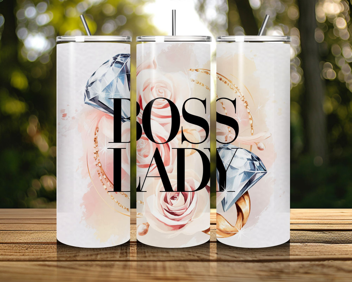 20 oz Skinny Coffee Travel Tumbler with Lid and Straw - Sassy Lady Boss #029