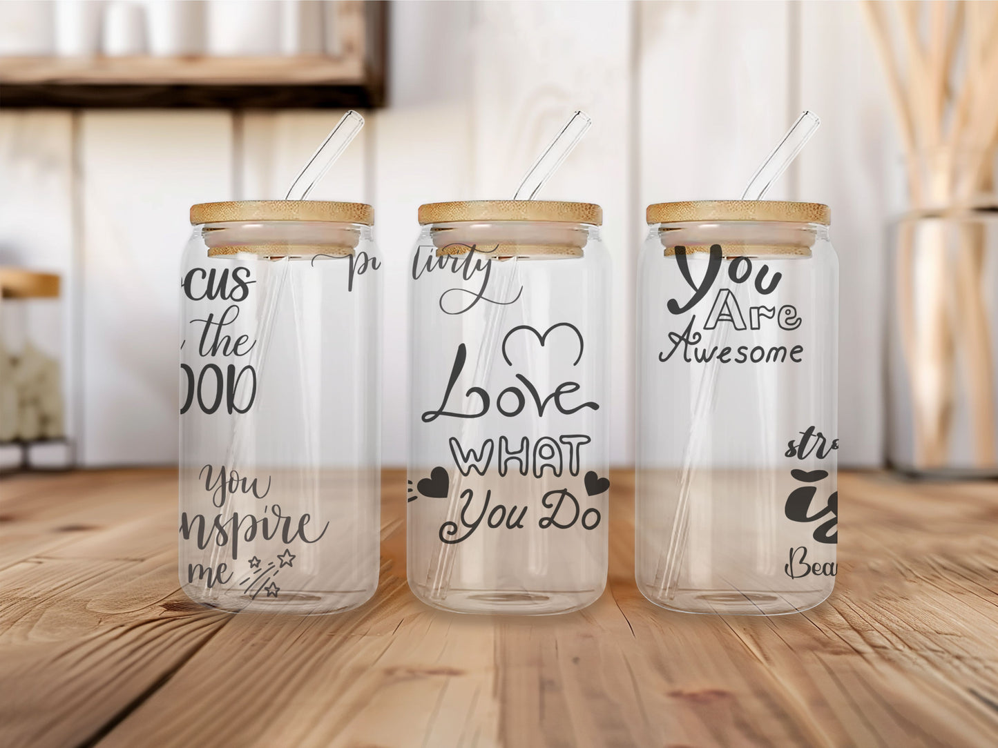 16 oz Clear or Frosted Can-Shaped Glass Cup #0038