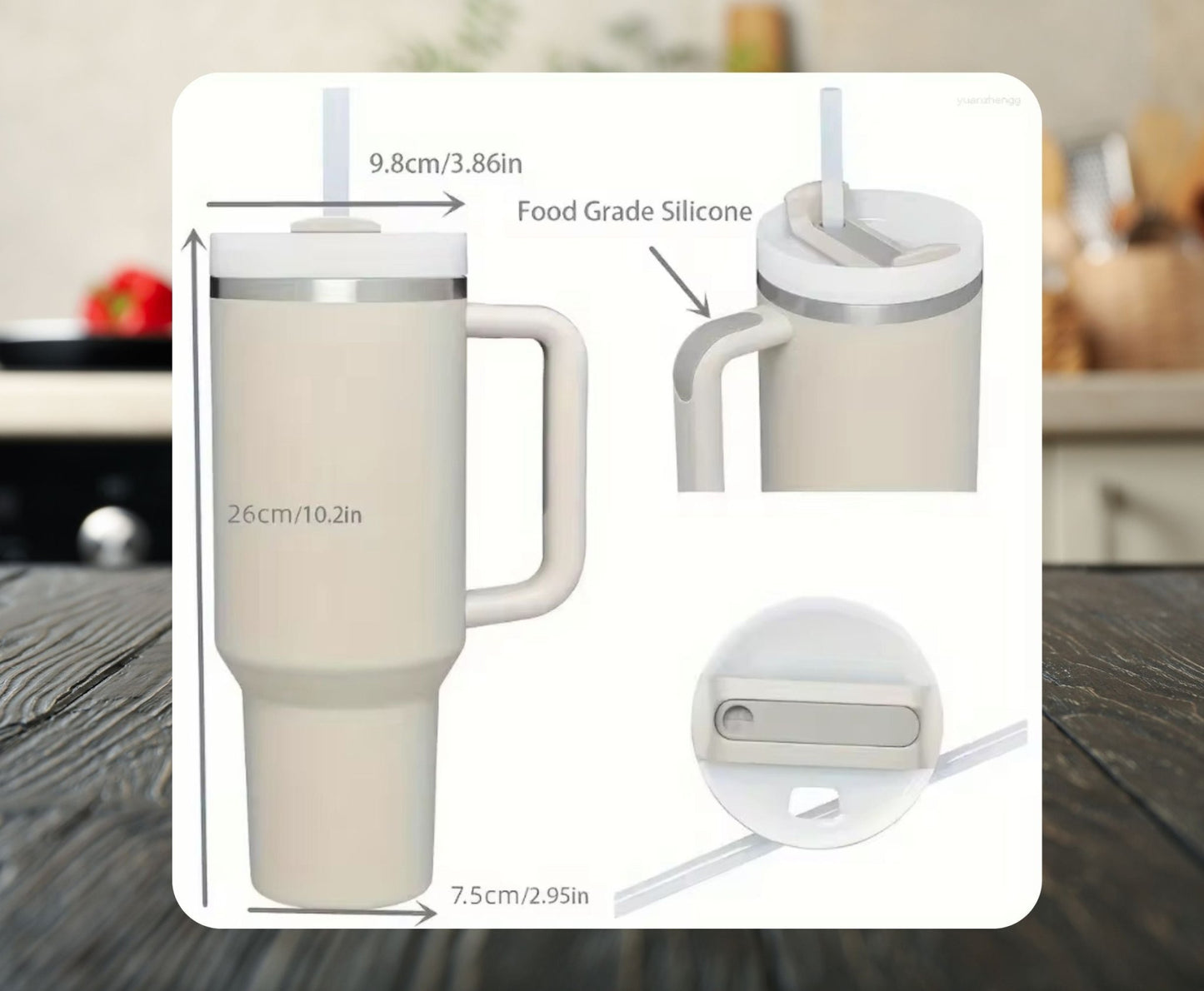 40 oz Gym Water Bottle / Tumbler with Straw and Handle - Deadlift