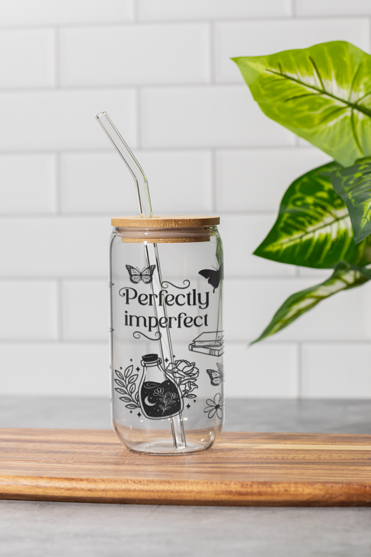 16 oz Clear or Frosted Can-Shaped Glass Cup #0040