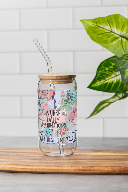 16 oz Clear or Frosted Can-Shaped Glass Cup #0045