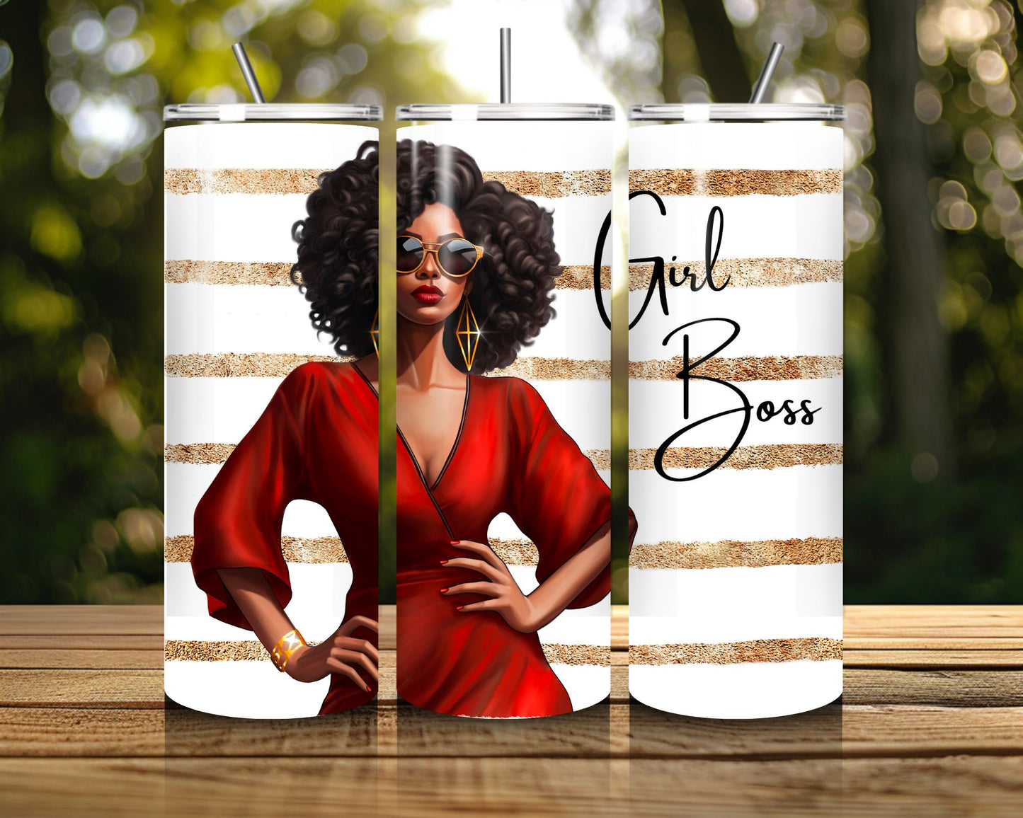 20 oz Skinny Coffee Travel Tumbler with Lid and Straw - Sassy Lady Boss #024