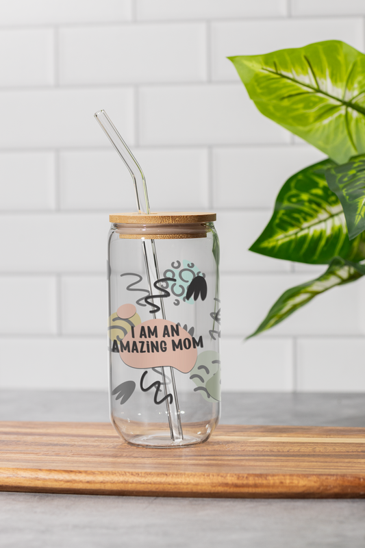 16 oz Clear or Frosted Can-Shaped Glass Cup #0047