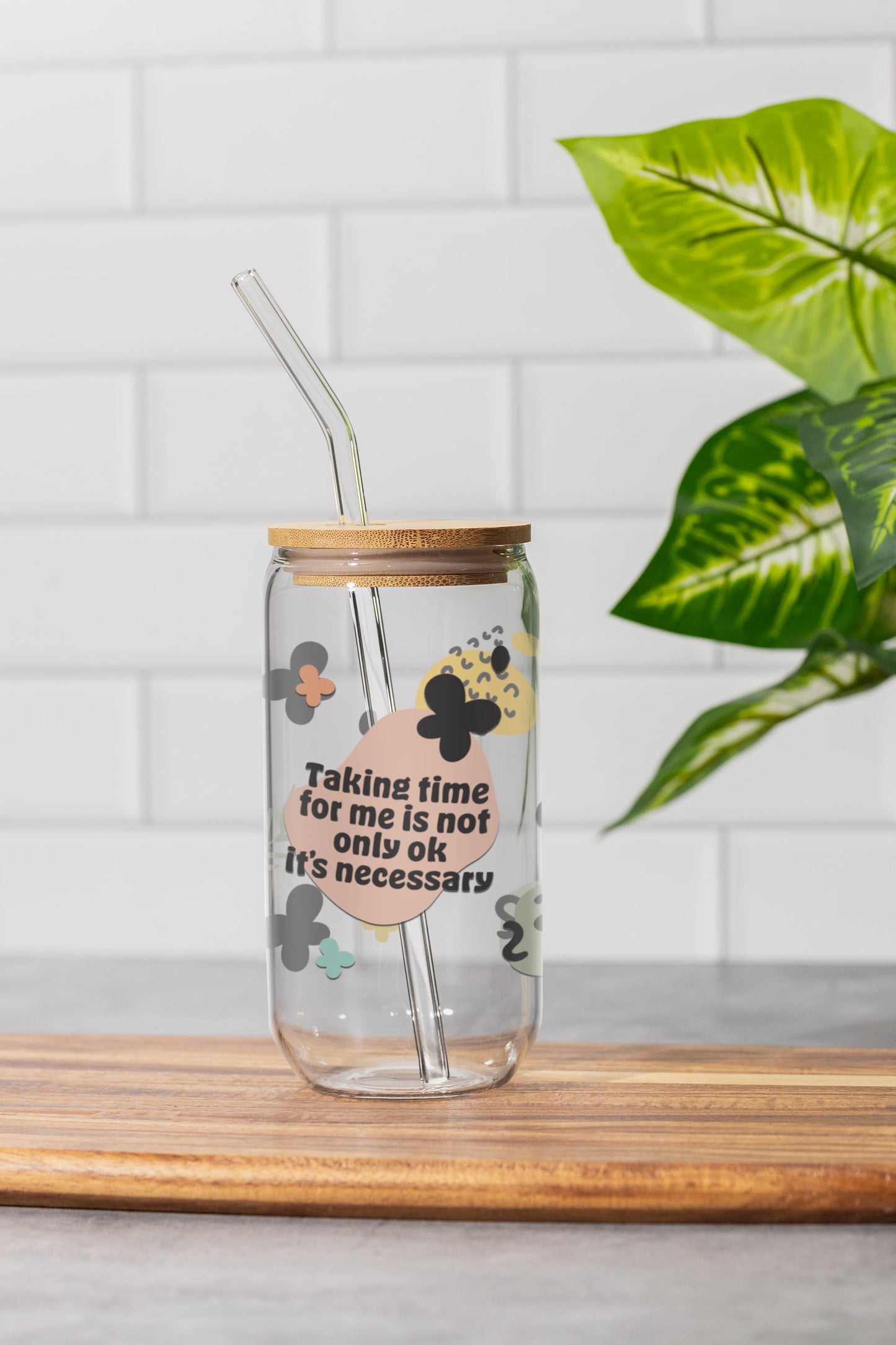 16 oz Clear or Frosted Can-Shaped Glass Cup #0058