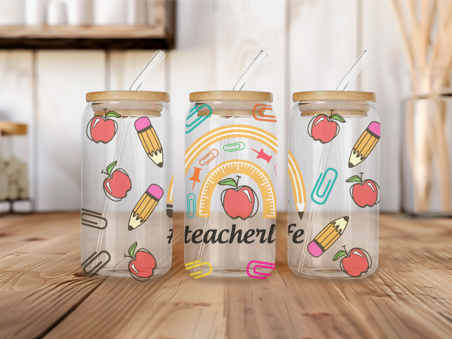 16 oz Clear or Frosted Can-Shaped Glass Cup #0059