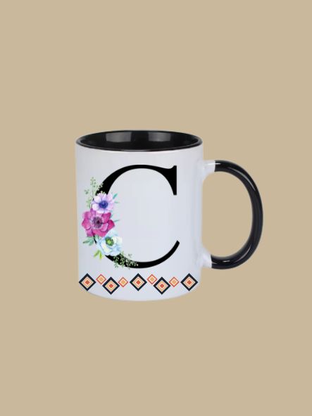 11oz Ceramic Mug with Letter "C" Initial