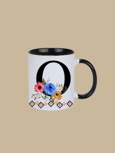 11oz Ceramic Mug with Letter "O" Initial