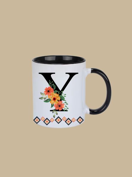 11oz Ceramic Mug with Letter "Y" Initial