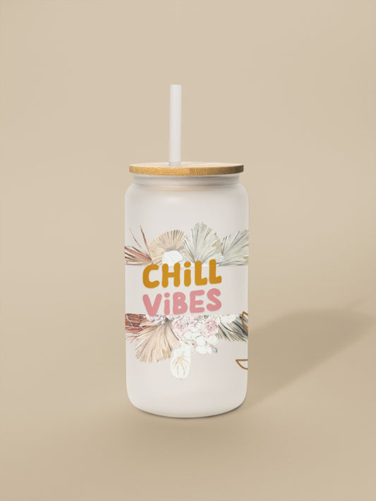 480ml Clear or Frosted Beer Can-Shaped Glass - Chill Vibes