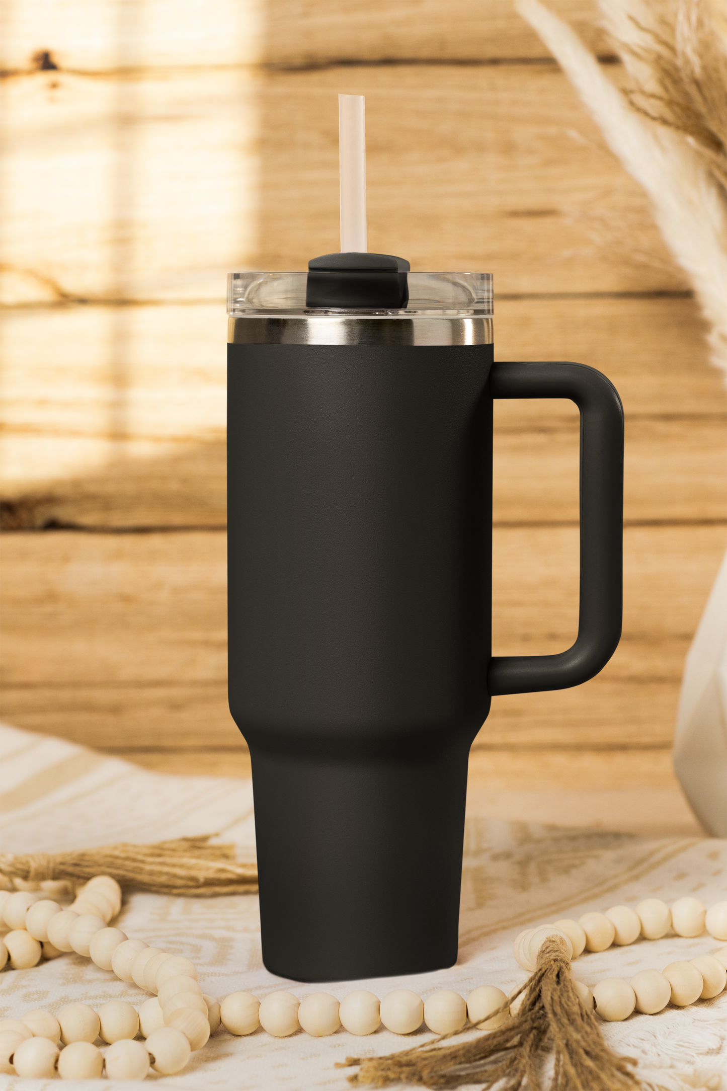 HYDROX - 1200ml Gym Water Bottle / Tumbler with Straw and Handle (Black)