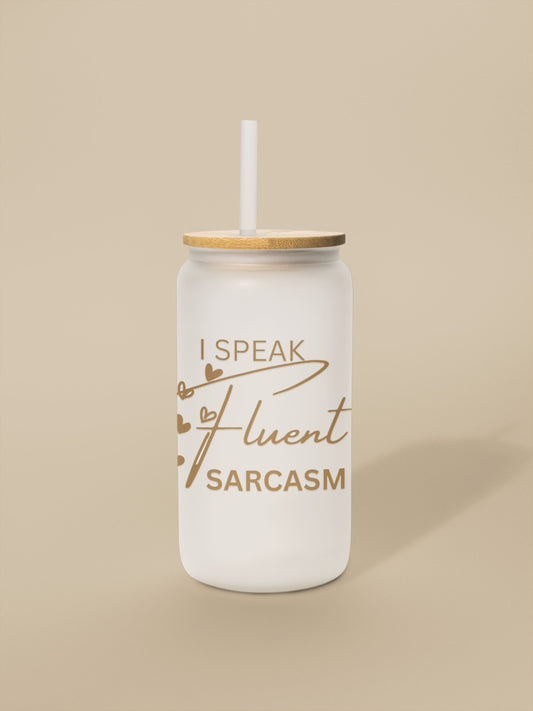 480ml Clear or Frosted Beer Can-Shaped Glass - I Speak Fluent Sarcasm